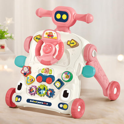 Teknum - 3-in-1 Baby Walker with Musical Keyboard, Learning Table & Activity Panel - Blue