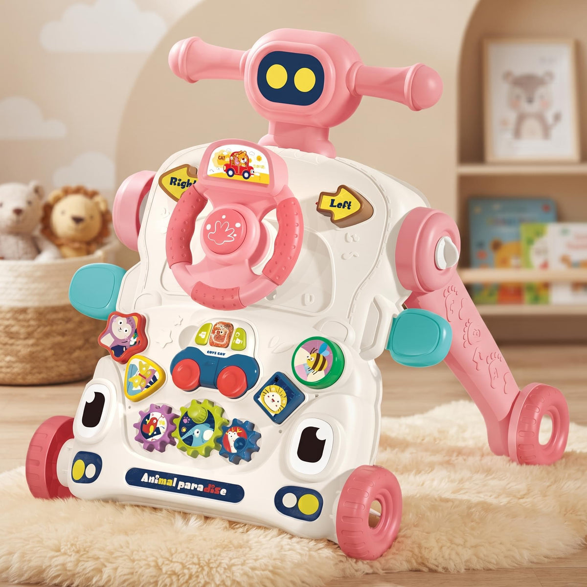 Teknum - 3-in-1 Baby Walker with Musical Keyboard, Learning Table & Activity Panel - Blue