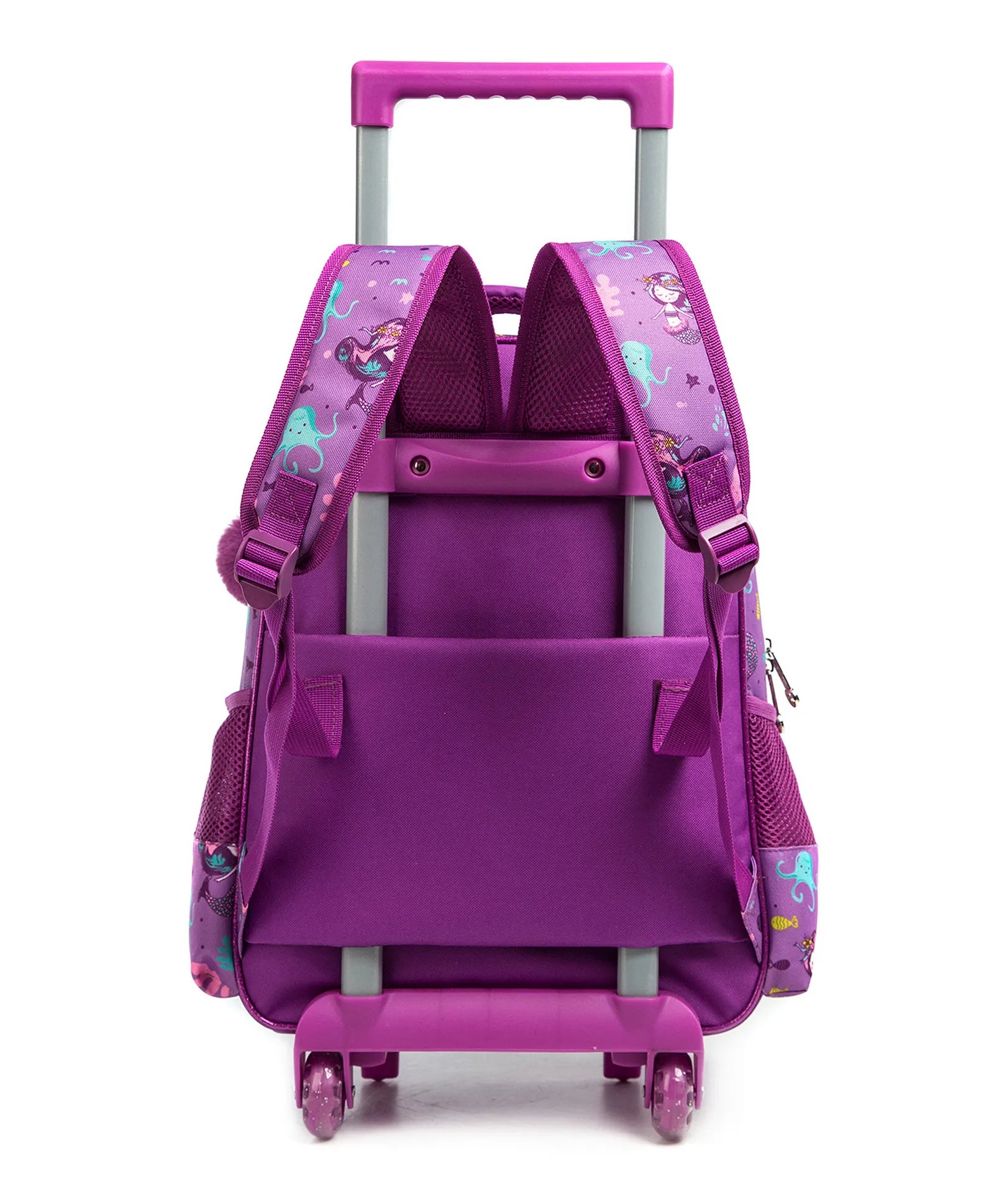 Eazy Kids Set of 3 Trolley School Bag Lunch Bag & Pencil Case (Mermaid Purple)
