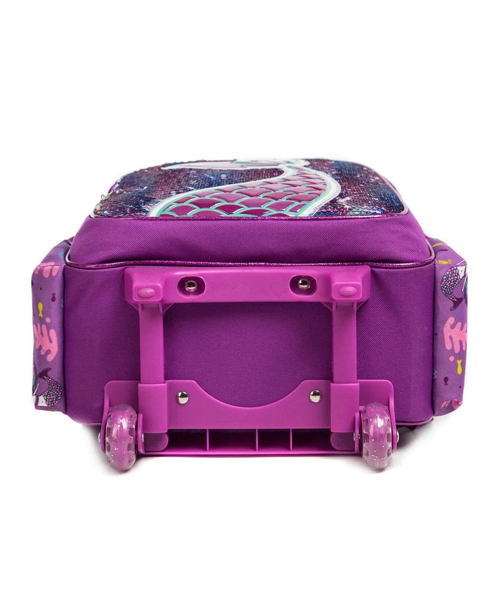 Eazy Kids Set of 3 Trolley School Bag Lunch Bag & Pencil Case (Mermaid Purple)