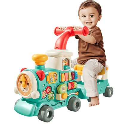 Bowa - 5-in-1 Multifunctional Baby Walker & Ride-On Learning Train with Musical Activities