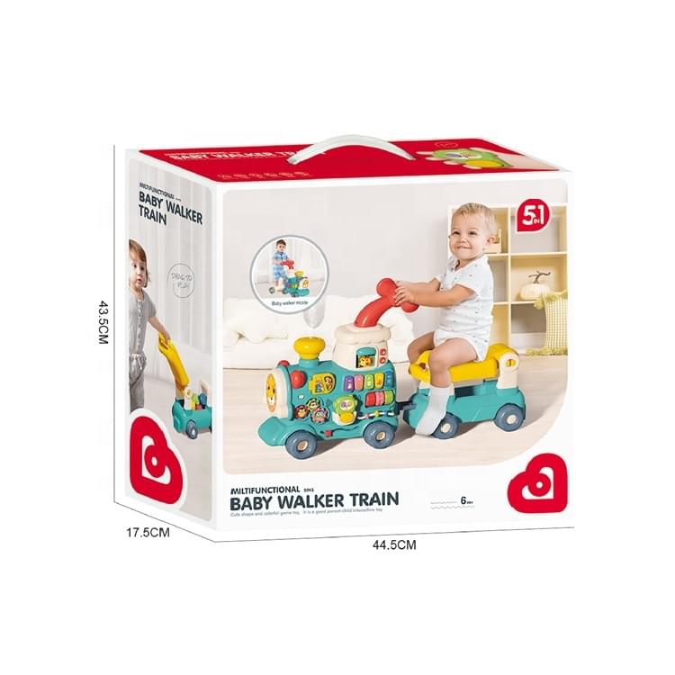 Bowa - 5-in-1 Multifunctional Baby Walker & Ride-On Learning Train with Musical Activities