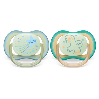 Philips Avent Ultra Air Glow In The Dark Night Time Soother (0-6 Months)