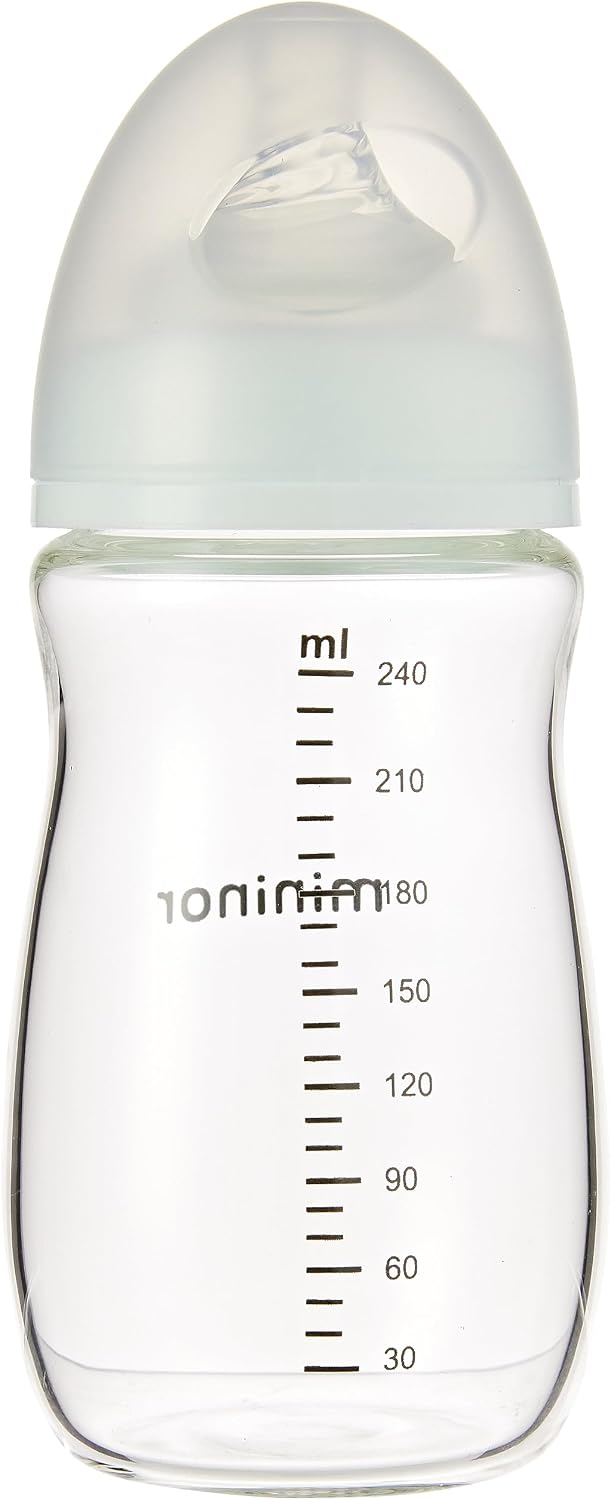 Mininor Anti-Colic Glass Baby Feeding Bottle (240ml)