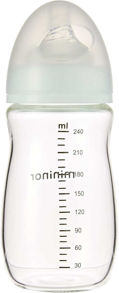 Mininor Anti-Colic Glass Baby Feeding Bottle (240ml)