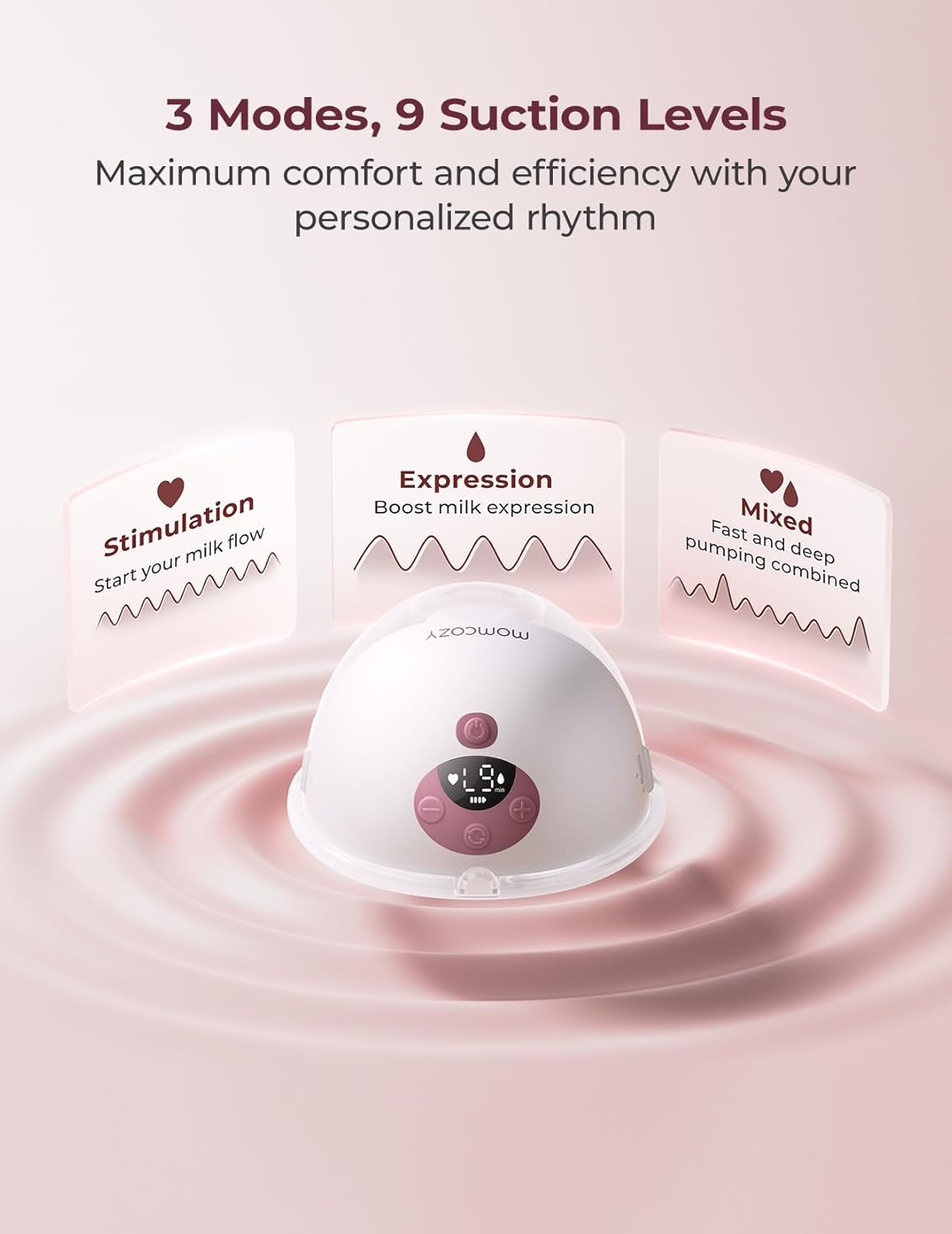Momcozy Wearable Breast Pump M5 Smart (Maroon)