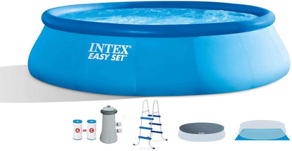 Intex Easy Set Pool Set (Round Cover, Ladder, and Filter Pump | 15 ft x 36 in)