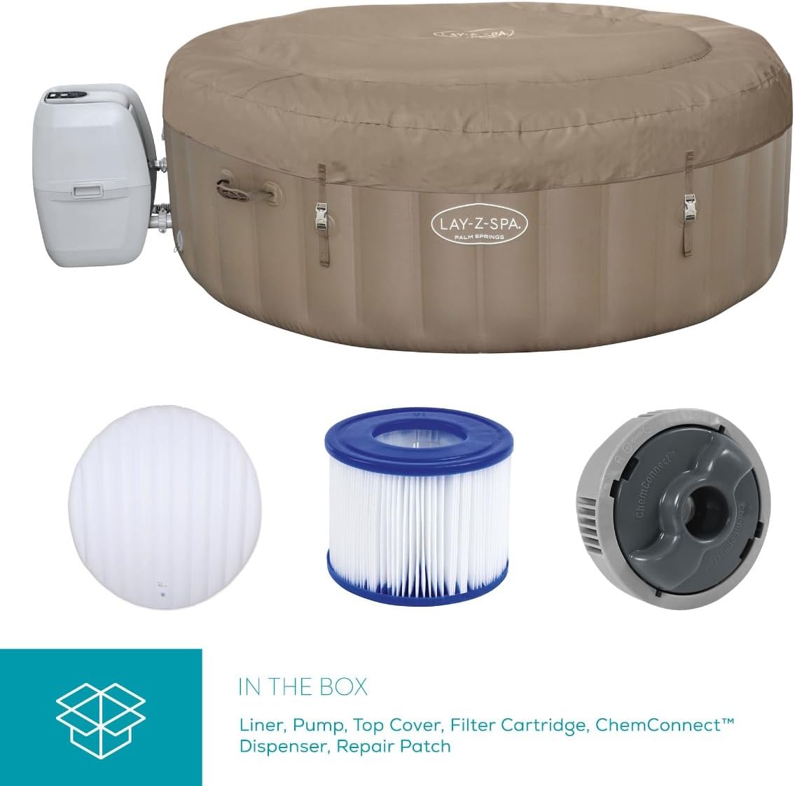 Bestway Lay-Z Spa Palm Springs Air Jet (77"x28"/1.96mx71 Cm)