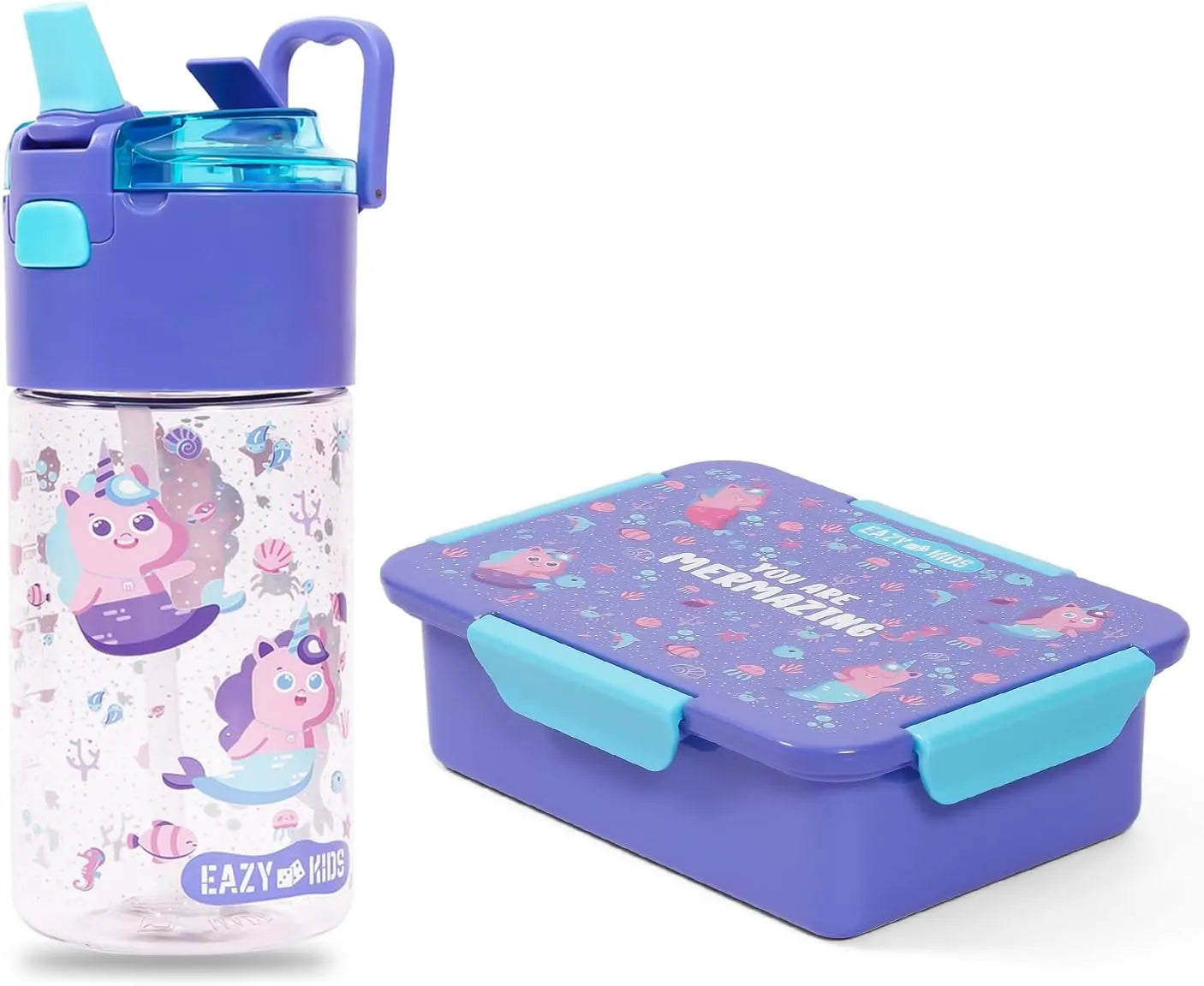 Eazy Kids Tritan Water Bottle With Snack Box (450ml)