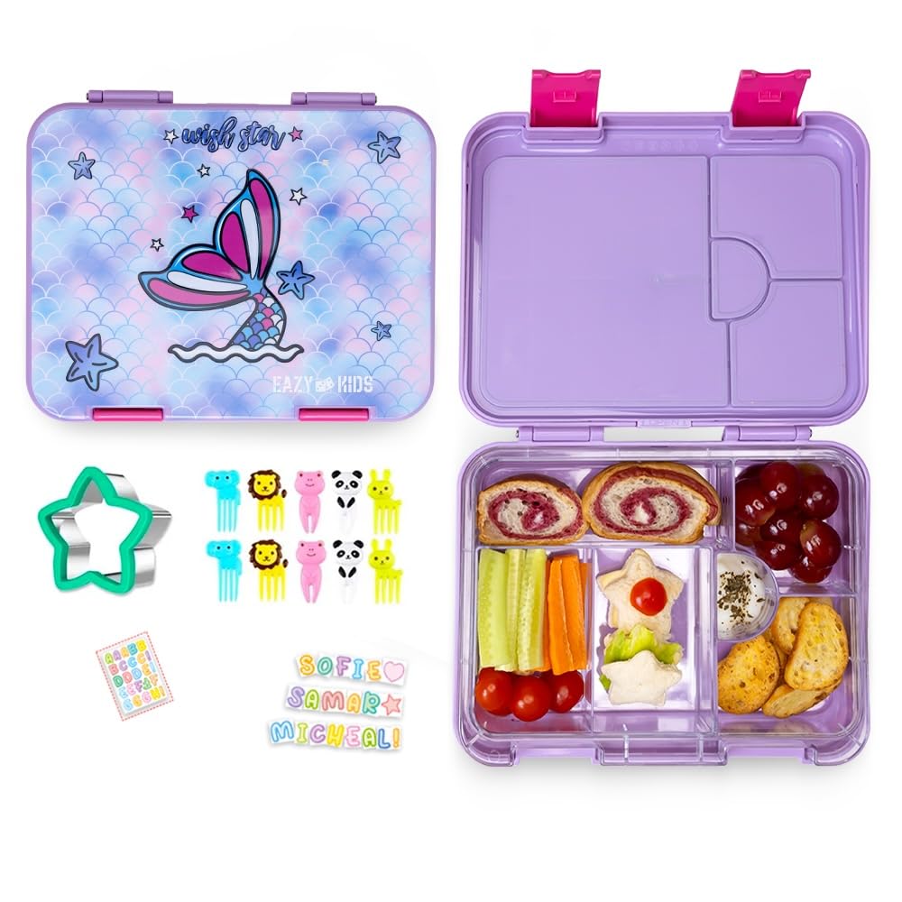 Eazy Kids 6 & 4 Convertible Bento Lunch Box With Sandwich Cutter Set