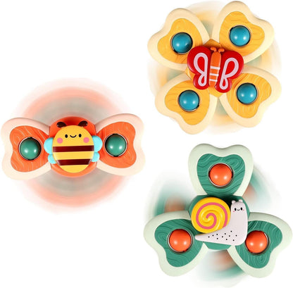 Alasou Suction Cup Spinner Toys for 1 Year Old Boy Girl|Spinning Top Infant Sensory Toys for Toddlers|1 2 Year Old Boy Christmas Birthday Gift|Baby Bath Toy Stocking Stuffers for Kids Ages 1-3, Bee