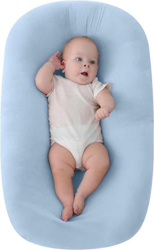 MOON Baby Lounger & Infant Floor Seat, Newborn Essentials Cotton Fabric Baby Nest Ultra Comfortable Infant Napper, Portable and Adjustable Newborn Sleeper, Suitable for 0-9 Months.