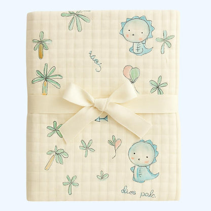 Kinder Valley 100% Organic Cotton Dino Pal Reversible Muslin Blanket