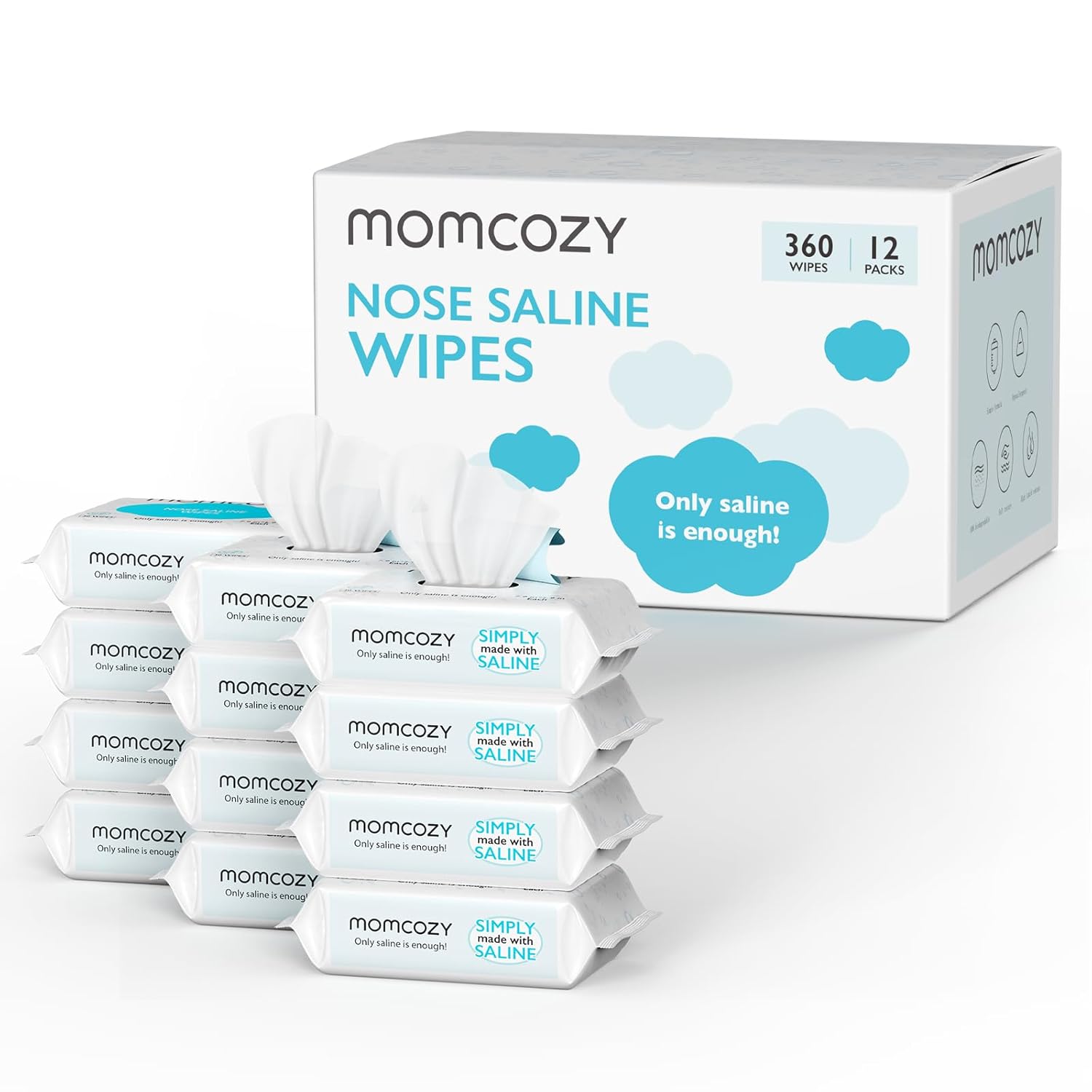 مناديل مبلله للرضع ذوي البشرة الحساسة من Momcozy