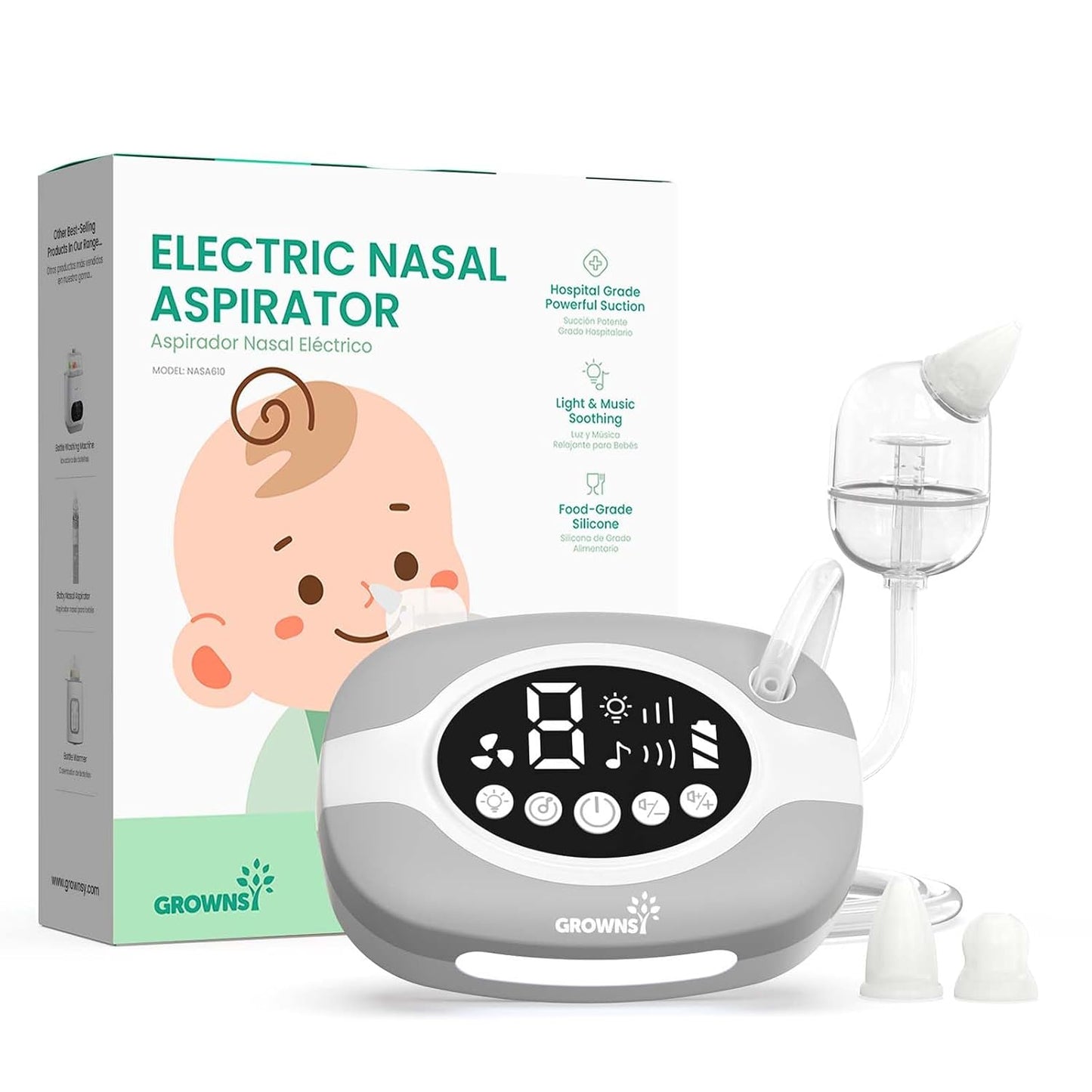 Grownsy Electric Nose Suction For Baby (Grey)