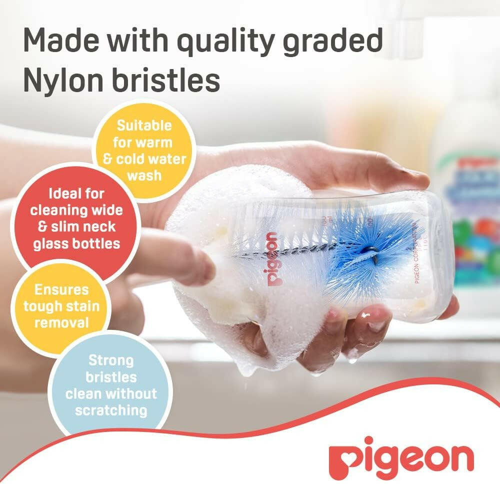 Pigeon 2-in-1 Bottle & Nipple Brush, 1pc
