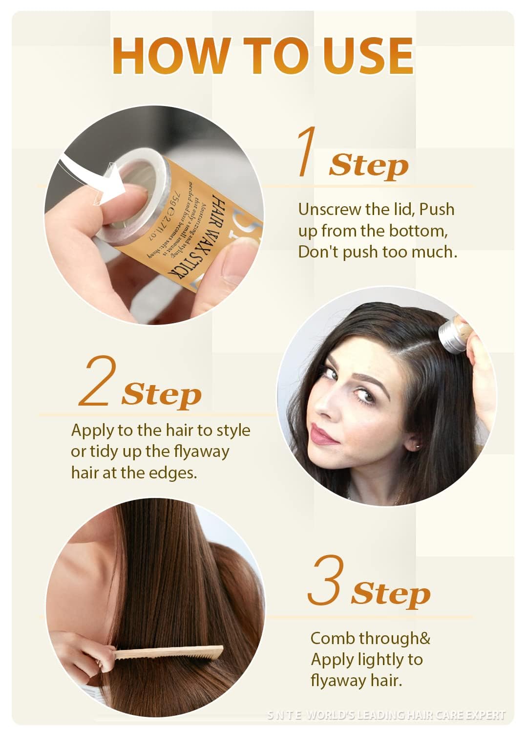 SNTE Samnyte Hair Wax Stick, Hair-Styling Waxes, Nourishing Accessories  Slick Stick for Women & Kids, Gel Tamer for Flyaways, Bun Maker & Styling Cream