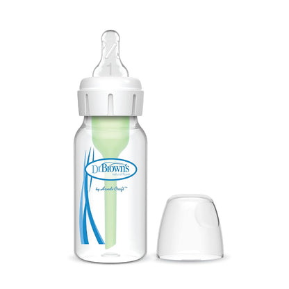 زجاجة رضاعة ضيقة من دكتور براون المضادة للمغص (أوبشنز+)، 120ml