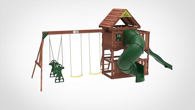 Kiddoro LIttle Heroes HQ Swing Set (670.56 cm x 274.3 cm x 407.12 cm)