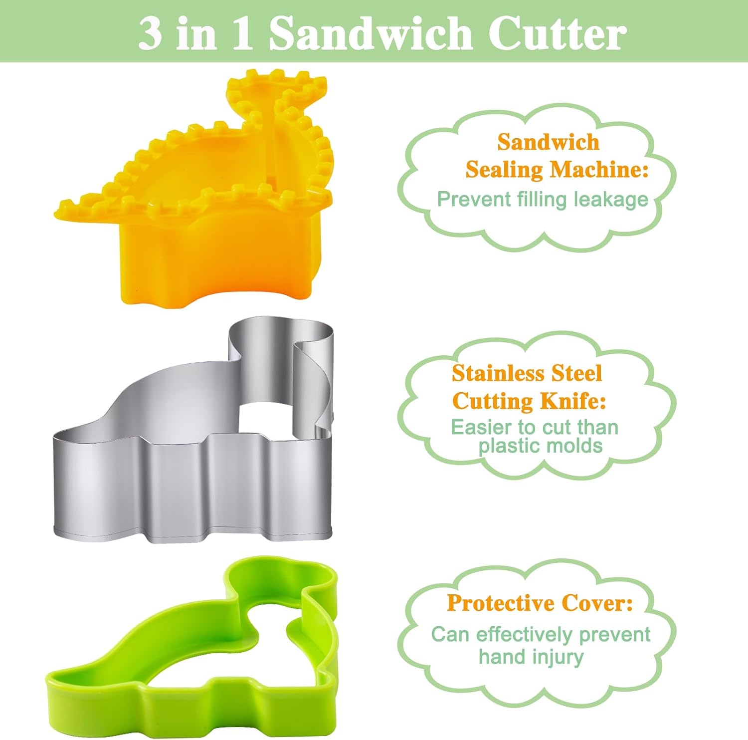 Sandwich Cutter for Kids Lunch, Large, 22pcs