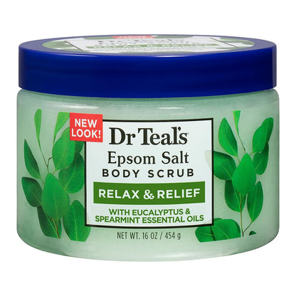 Dr Teal's Epsom Salt Body Scrub Exfoliate & Renew with Eucalyptus & Spearmint (454g)