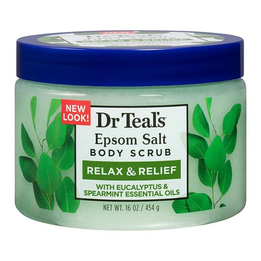 Dr Teal's Epsom Salt Body Scrub Exfoliate & Renew with Eucalyptus & Spearmint (454g)