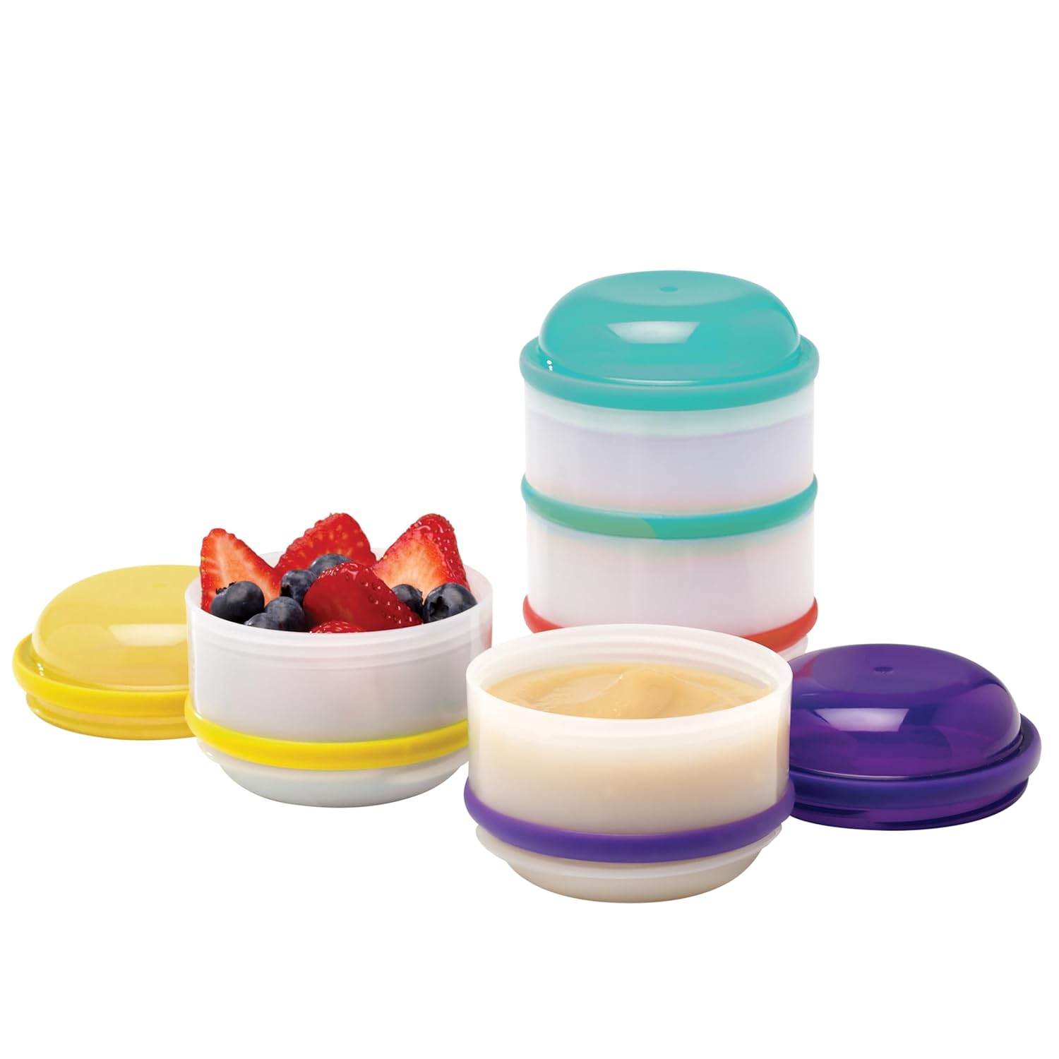 Dr. Brown's Stackable Snack-A-Pillar Snack and Dipping Cups, 4pcs