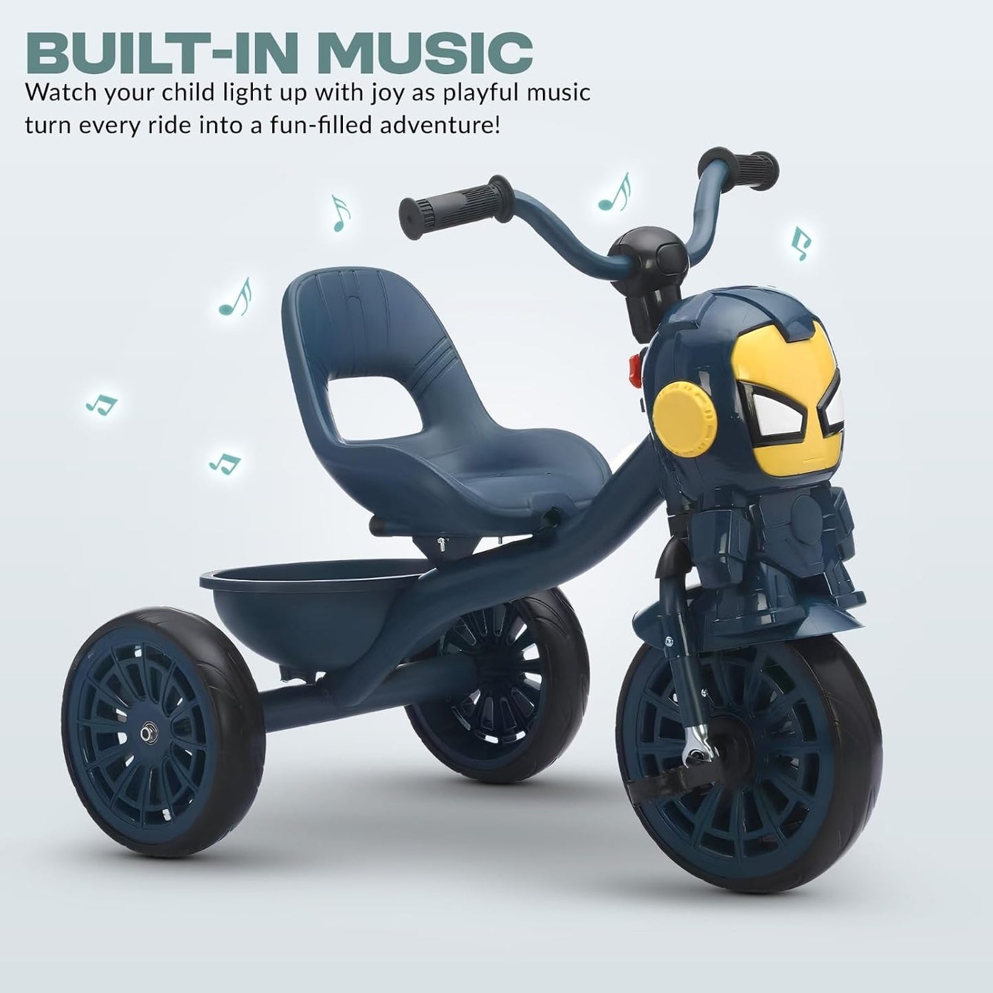 Baybee Blaze Kids Tricycle with Music & Storage – Blue