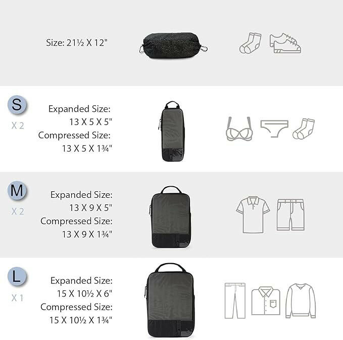 BAGSMART 6 مجموعة مكعبات التعبئة