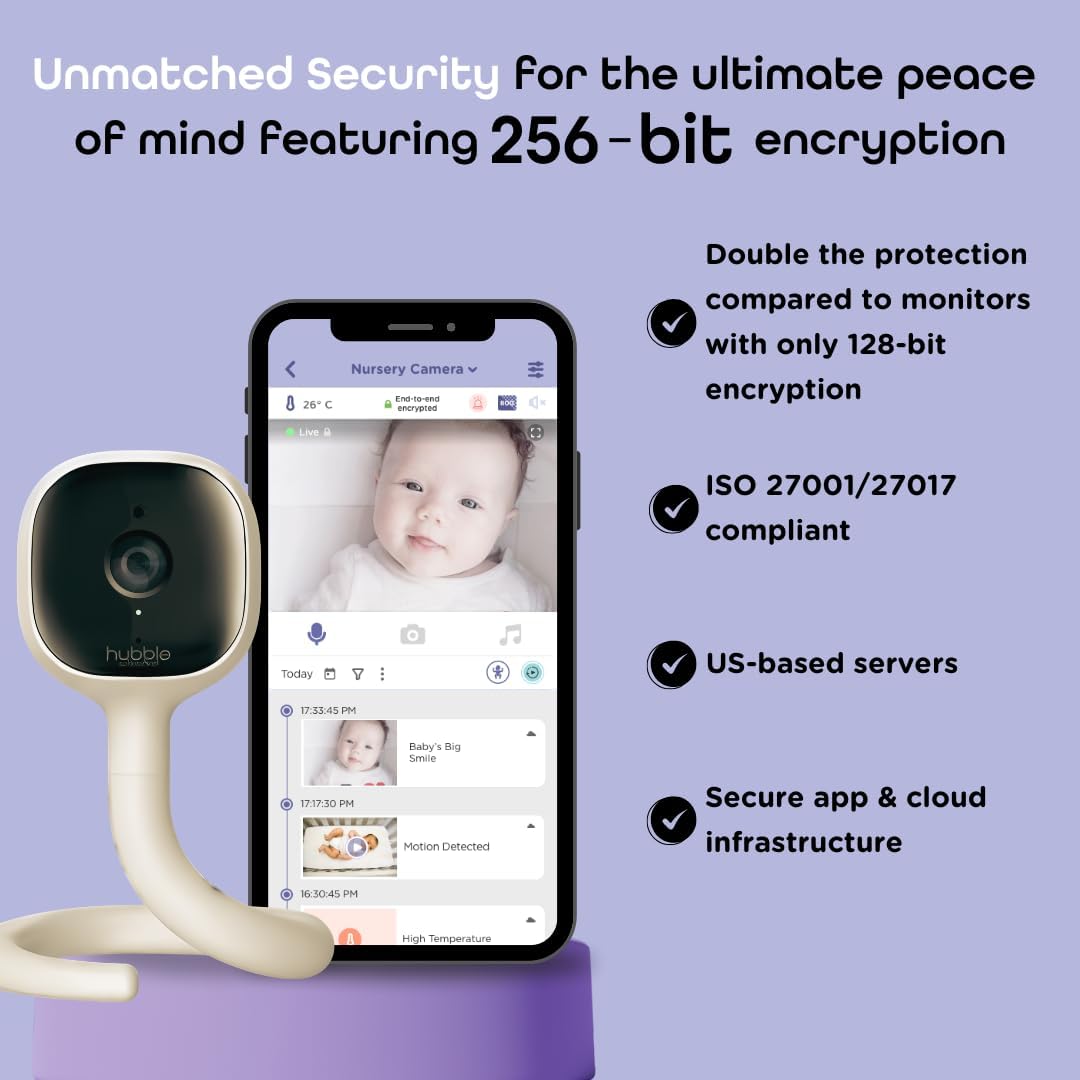 Hubble AI Vision 2K UHD Smart Baby Monitor Moonlight
