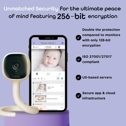 Hubble AI Vision 2K UHD Smart Baby Monitor Moonlight
