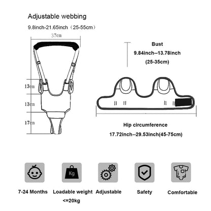 Orangehome Baby Walker Toddler Walking Harness Helper with Knee Pads, Gray