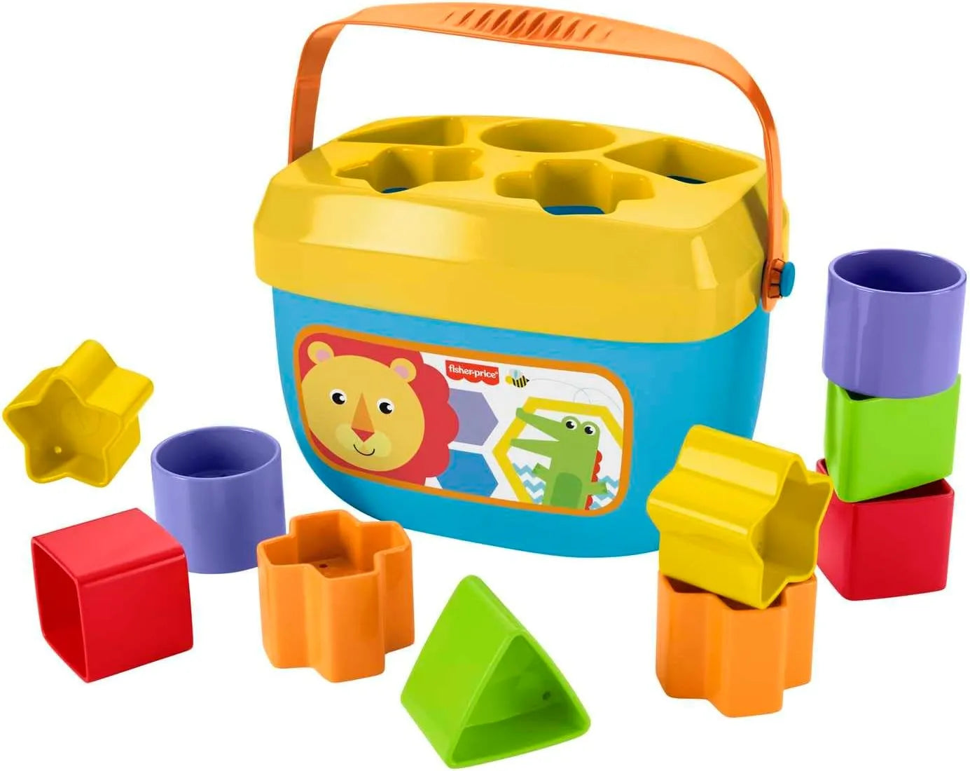 Fisher Price Stacking Toy Baby's First Blocks Set of 10 Shapes for Sorting Play