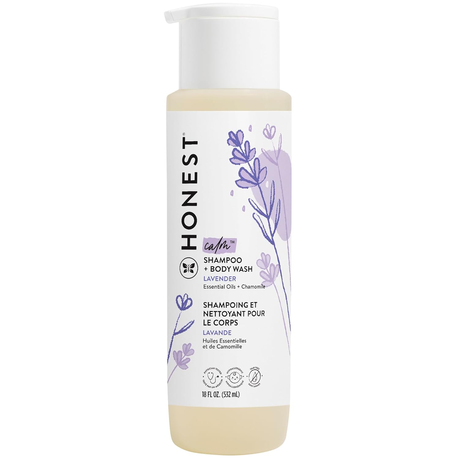 The Honest Company 2-in-1 Cleansing Shampoo + Body Wash, Lavander, 532ml