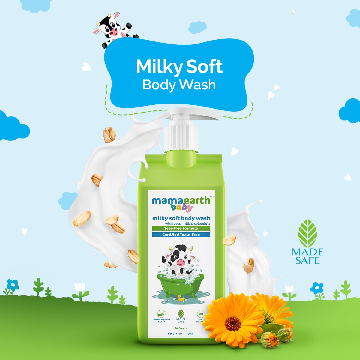 Mamaearth Milky Soft Body Wash For Babies (400ml)