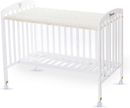 Teknum 4 in 1 Wooden Bedside With Storage and Height Adjustment (White) From Newborn Upto 4ys  Old