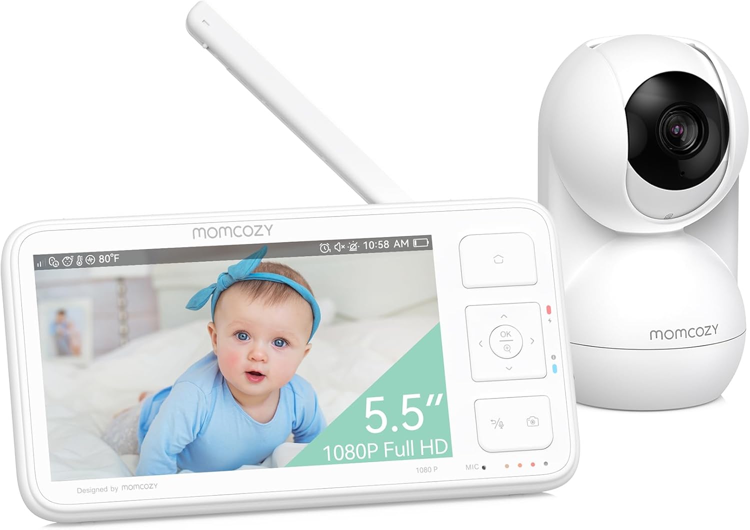 Momcozy Video Baby Monitor, 5.5” 1080P Full HD Baby Monitor with Camera