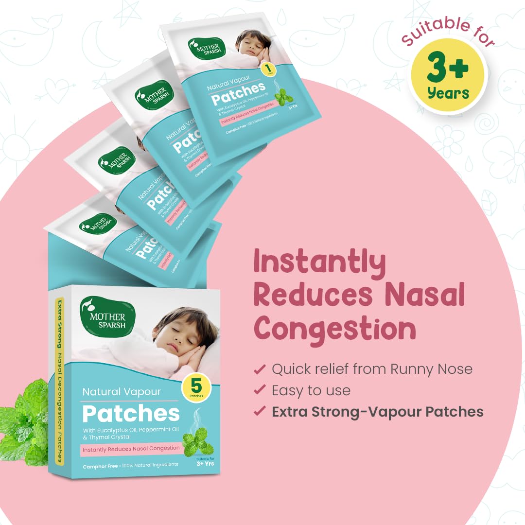 Mother Sparsh Natural Vapour Patches For Kids With Eucalyptus Oil, 5pcs