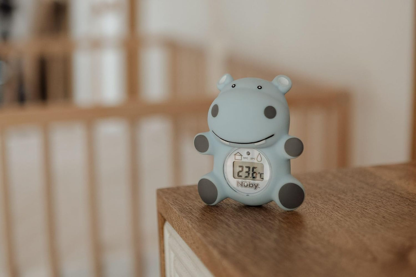Nuby Hippo Bath & Room Thermometer (Blue)
