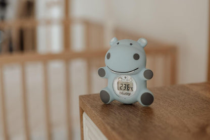 Nuby Hippo Bath & Room Thermometer (Blue)