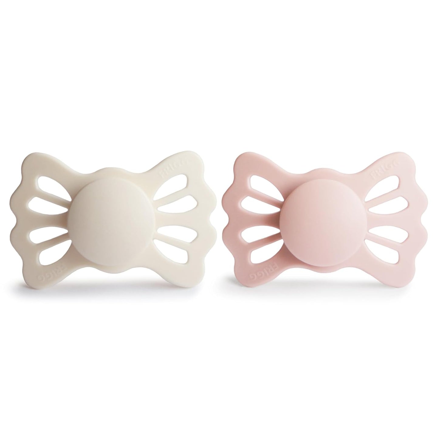 FRIGG Lucky Symmetrical Silicone Pacifiers Size 1 (Cream/Blush) - Pack of 2