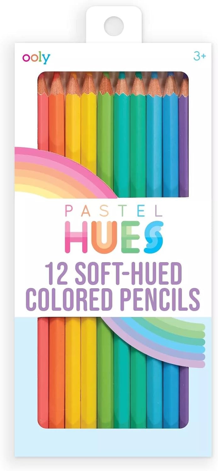 Ooly, Pastel Hues Colored Pencils, Set of 12, 3m+