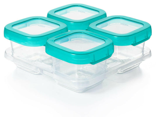 OXO Tot Baby Blocks Food Storage Containers, Teal, 6 oz.