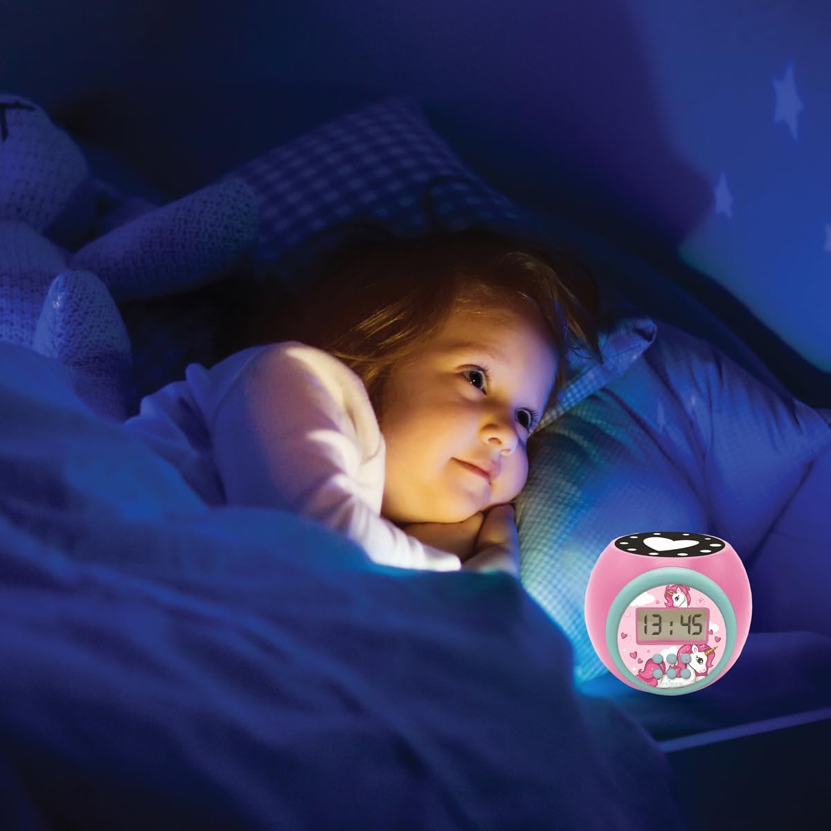 LEXiBOOK Unicorn Projector Alarm Clock with Snooze Function