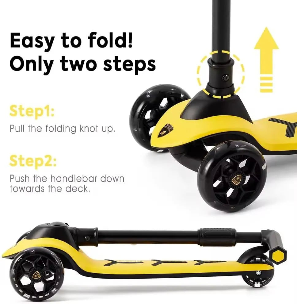 Lamborghini Kids Scooter With Adult Height (Yellow)
