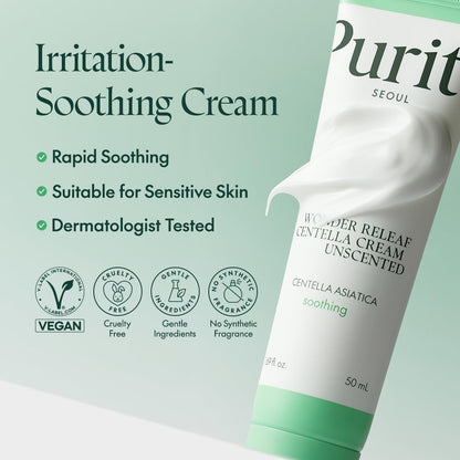 Purito Wonder Releaf Centella Facial Cream Unscented (50ml)