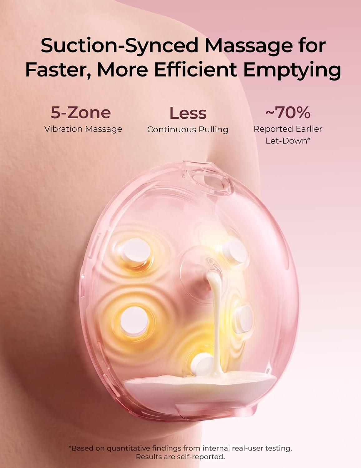 Momcozy Wellness 1 Warm Massage Wearable Breast Pump