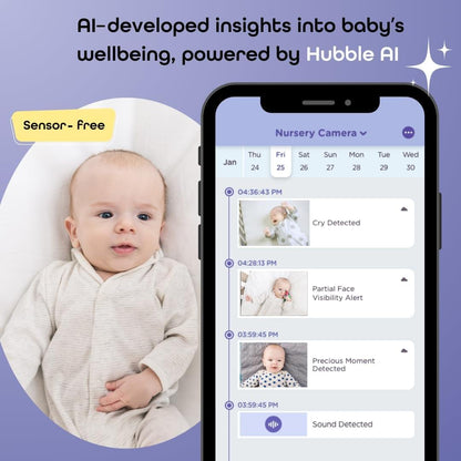 Hubble AI Vision 2K UHD Smart Baby Monitor Moonlight