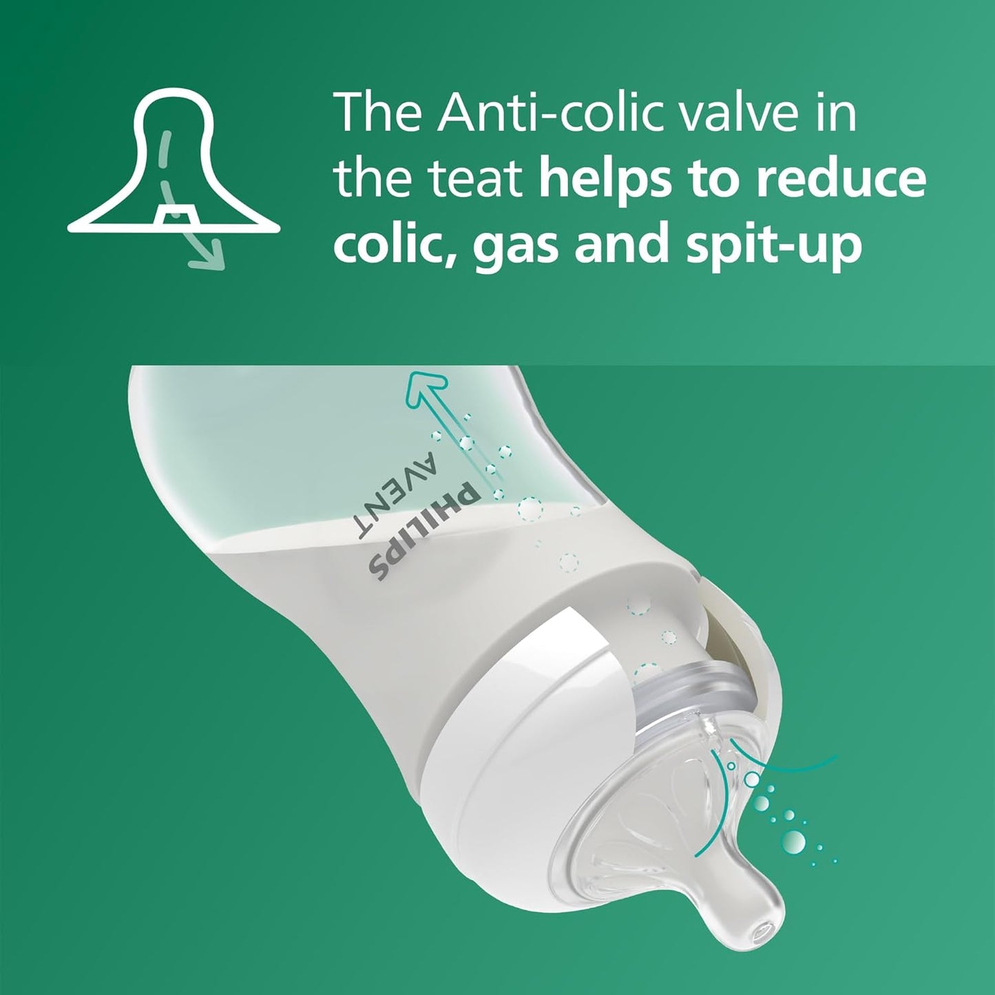 زجاجة رضاعة زجاجية طبيعية من Philips Avent (3-6 أشهر، 240ml)