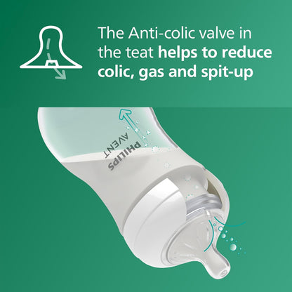 زجاجة رضاعة زجاجية طبيعية من Philips Avent (3-6 أشهر، 240ml)